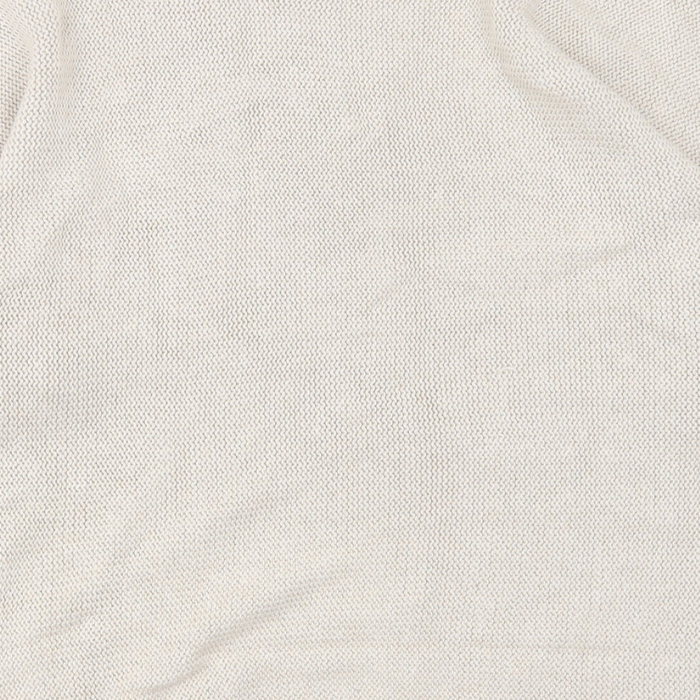 H&M Womens Beige Boat Neck Acrylic Pullover Jumper Size XS
