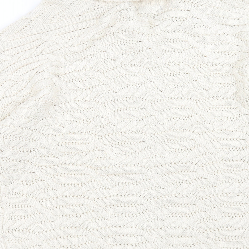 Bonmarché Womens Beige Collared Acrylic Cardigan Jumper Size M