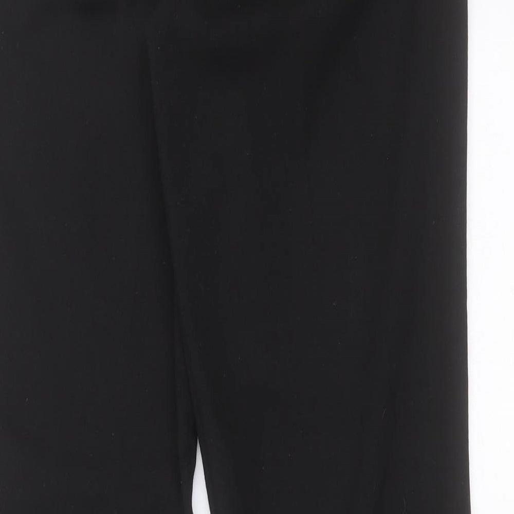WOW Womens Black Polyester Trousers Size 12 L31 in Regular Hook & Eye