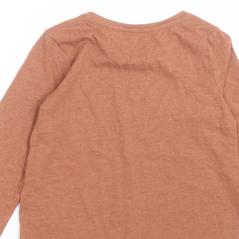 TU Girls Brown Cotton Basic Casual Size 5-6 Years Crew Neck Pullover