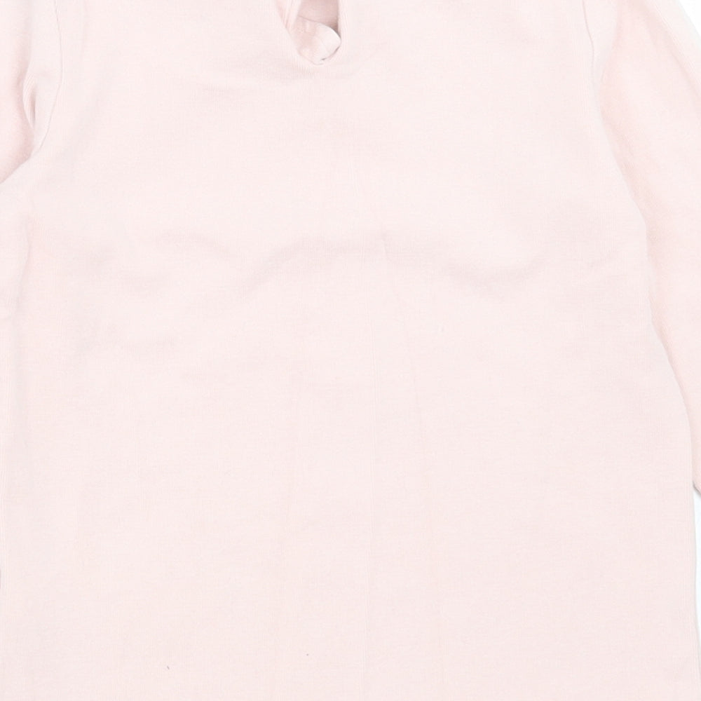 NEXT Girls Pink Cotton Basic Casual Size 5-6 Years Collared Button