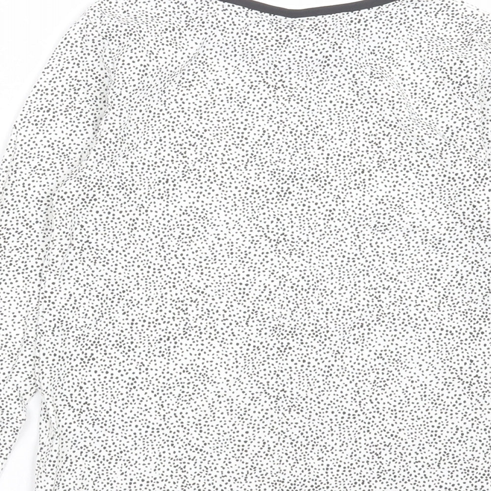 NEXT Girls White Geometric Cotton Basic Casual Size 5-6 Years Crew Neck Pullover
