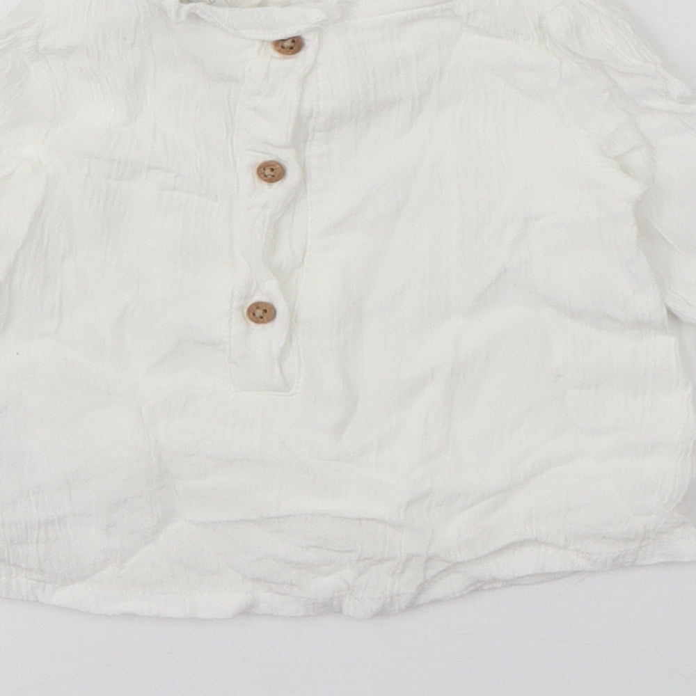 Primark Baby White Cotton Pullover Jumper Size 3-6 Months Snap