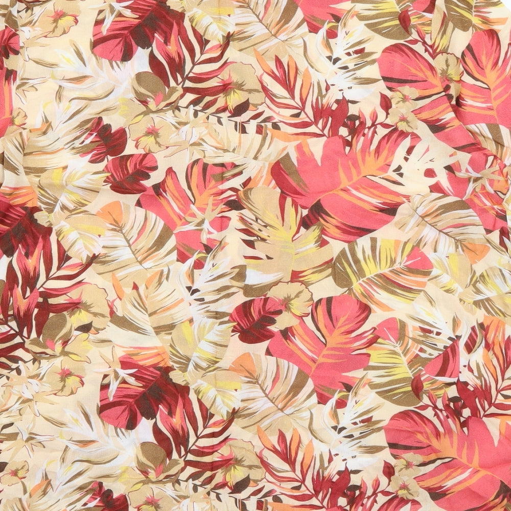cotswold collection Womens Beige Floral Viscose Basic Blouse Size 12 Crew Neck