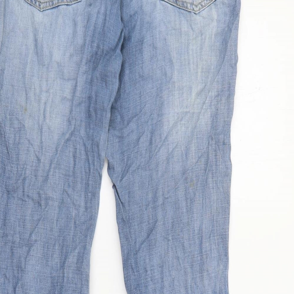 Fried Fish Womens Blue Cotton Straight Jeans Size 8 L29 in Regular