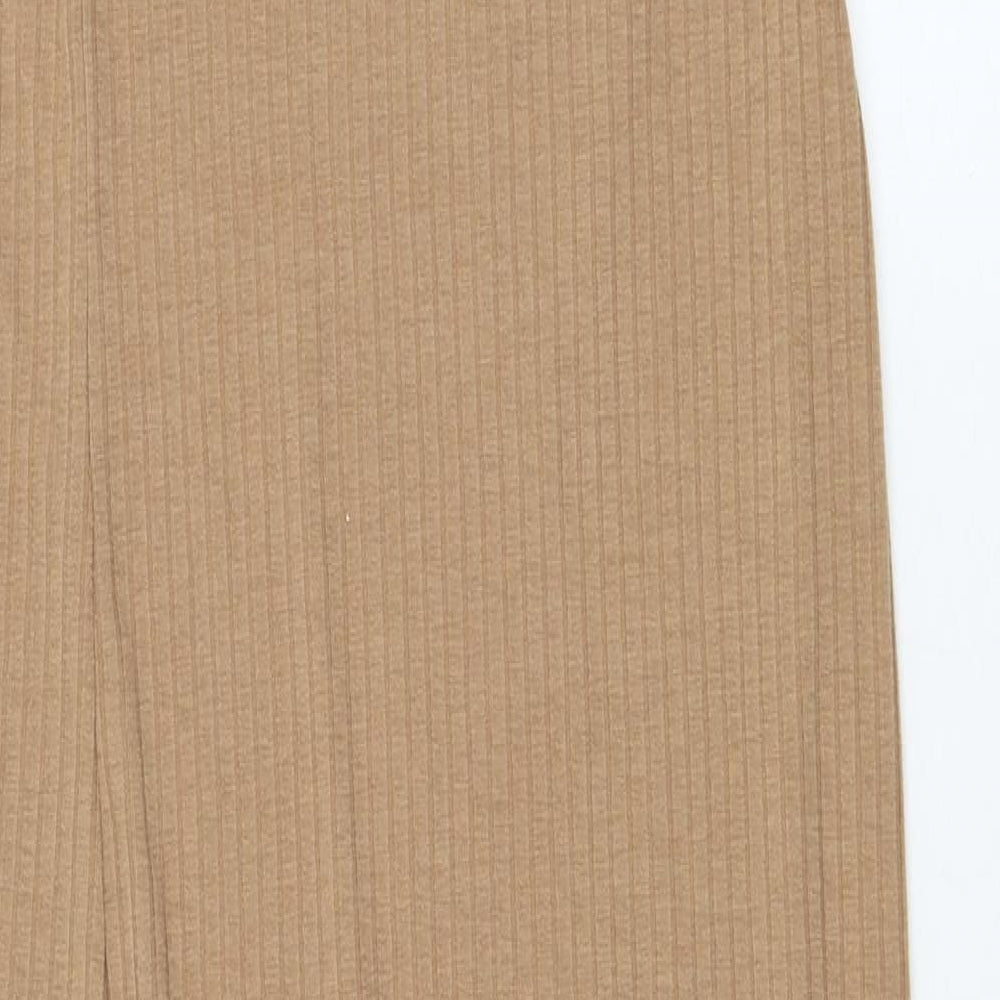New Look Womens Brown Polyester Tank Dress Size 10 Round Neck Pullover