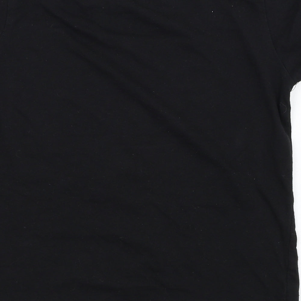 Primark Boys Black Cotton Basic T-Shirt Size 8-9 Years Round Neck Pullover
