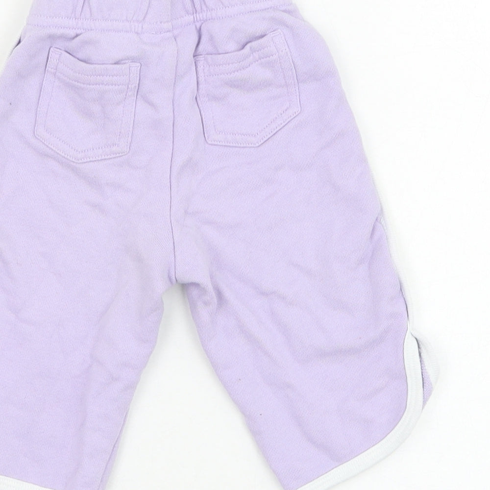 NEXT Girls Purple Cotton Jogger Trousers Size 3-6 Months Pullover - 82