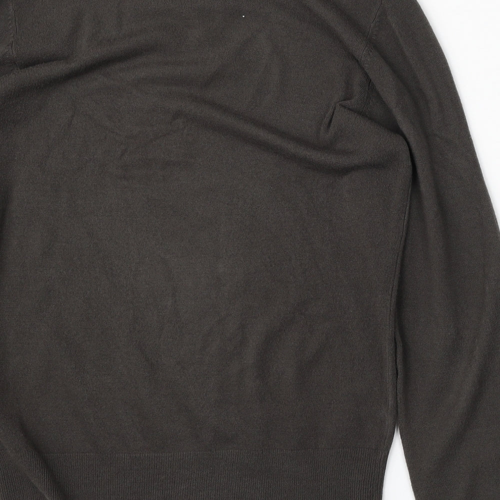 Marks & Spencer Mens Green V-Neck Acrylic Pullover Jumper Size M