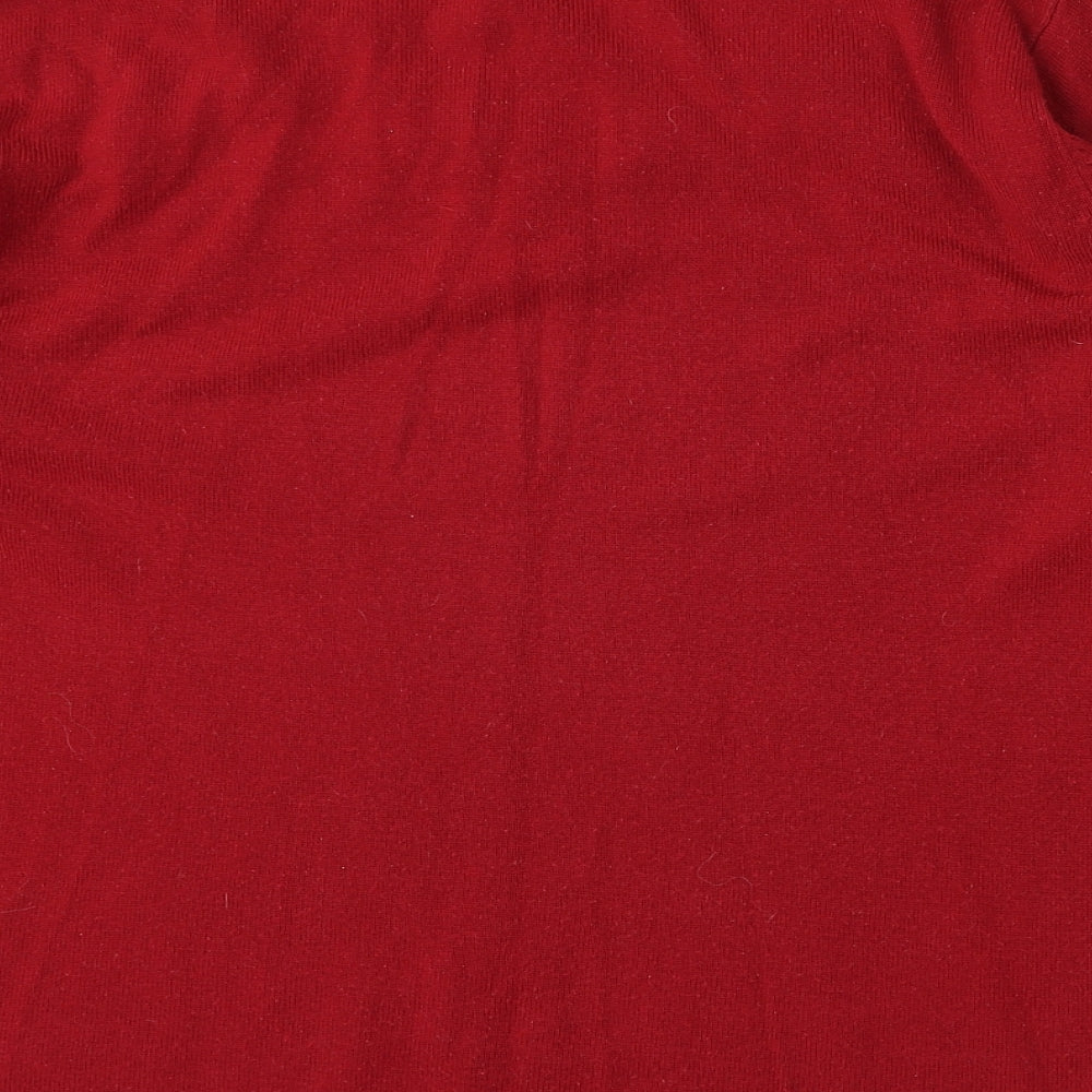 REFLECT knitwear Womens Red Round Neck Acrylic Pullover Jumper Size S