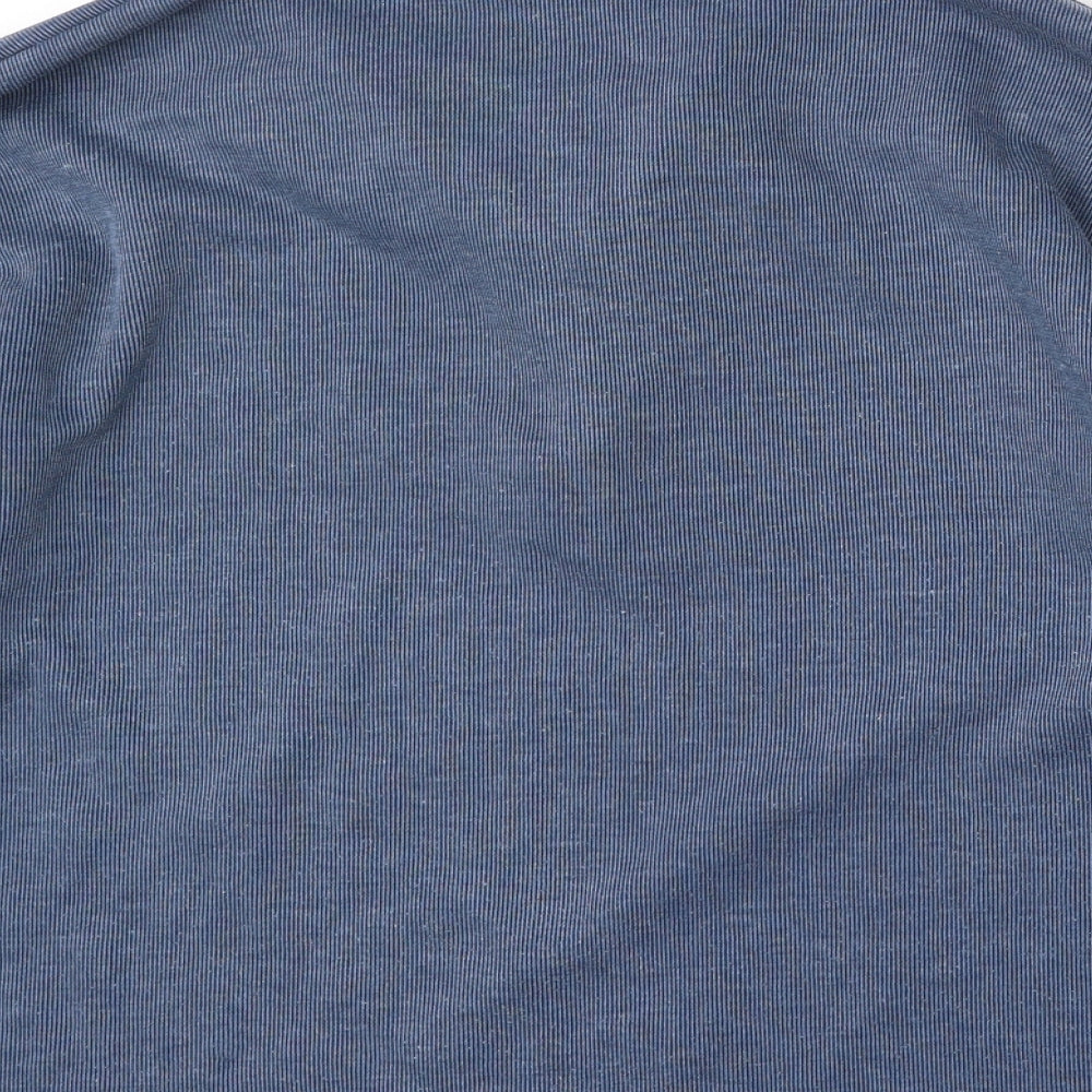Editions Womens Blue Polyester Pullover Sweatshirt Size L Button