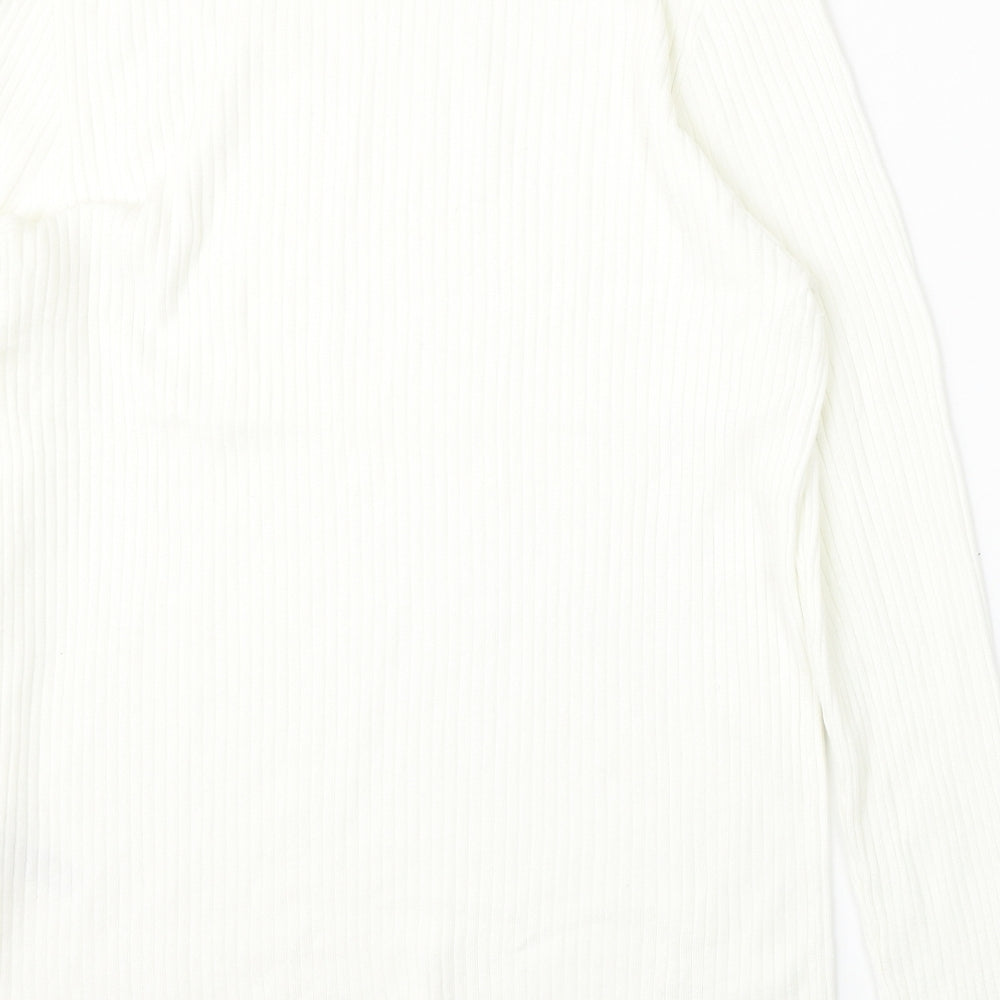 Primark Womens White Viscose Pullover Sweatshirt Size 4