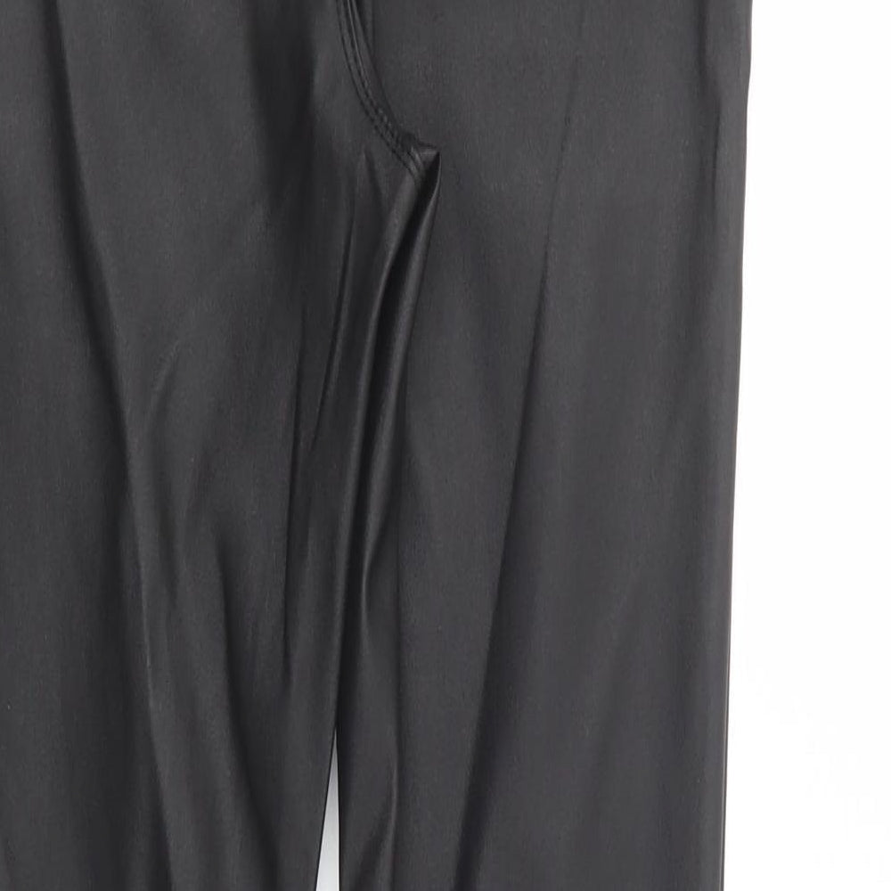 Denim Co. Womens Black Polyester Jegging Trousers Size 8 L30 in Regular Button - Coated