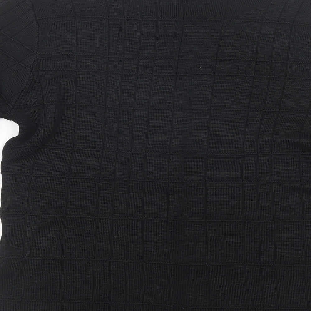 Marks & Spencer Womens Black Boat Neck Viscose Pullover Jumper Size 14