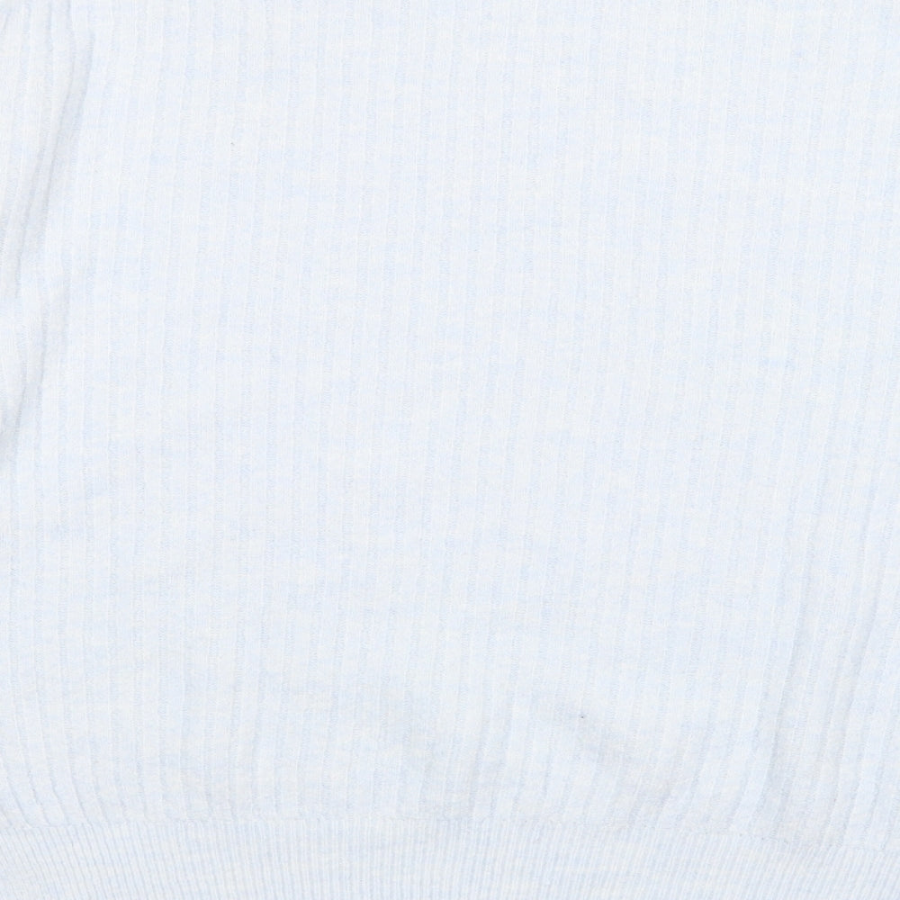 H&M Womens Blue Mock Neck Polyester Pullover Jumper Size XS