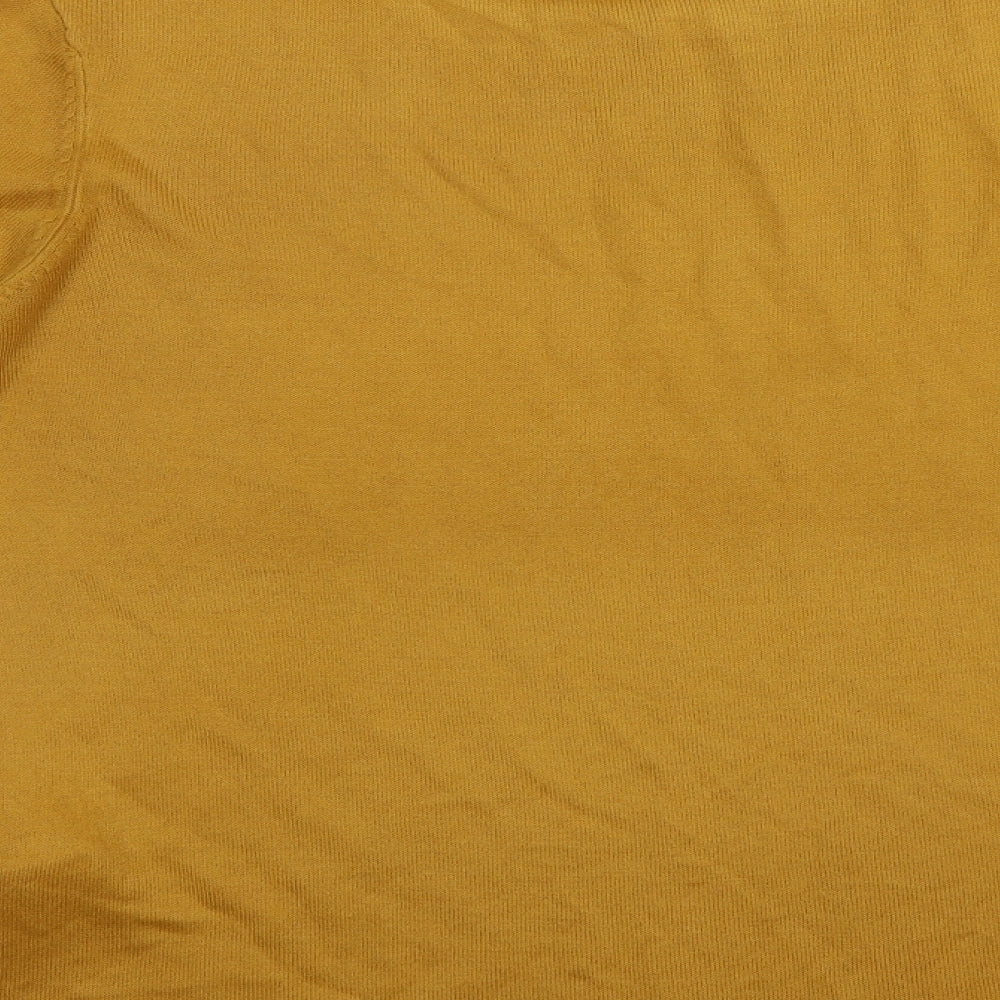 F&F Womens Yellow Round Neck Acrylic Pullover Jumper Size 12