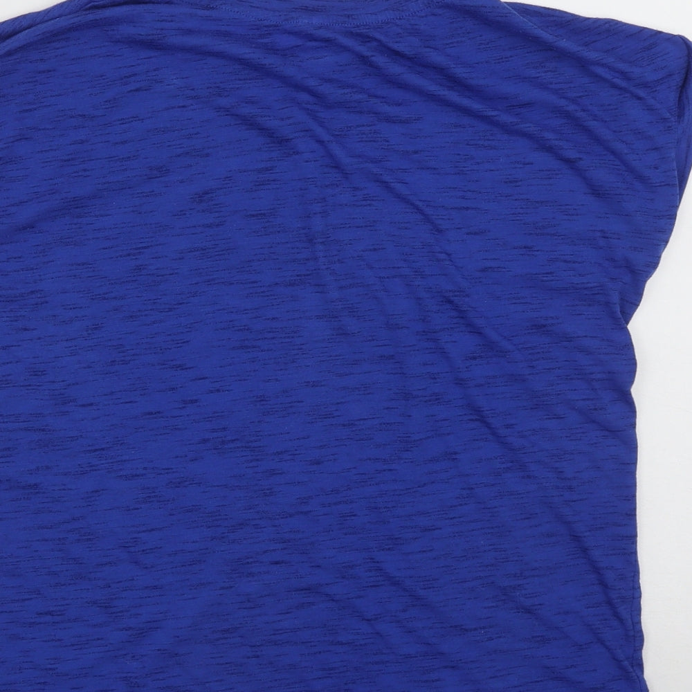 Kyodon Womens Blue Polyester Basic T-Shirt Size M Round Neck