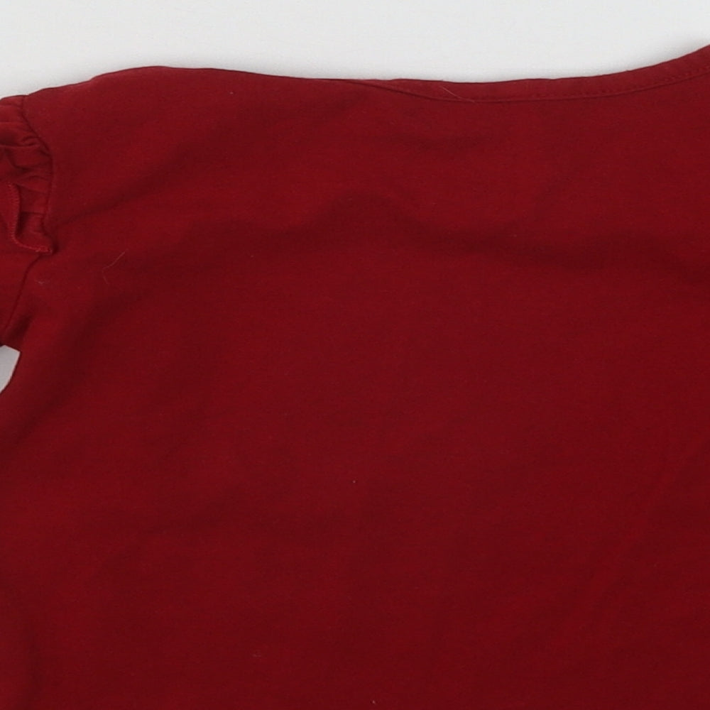 PatPat Girls Red Cotton Pullover Jumper Size 18-24 Months