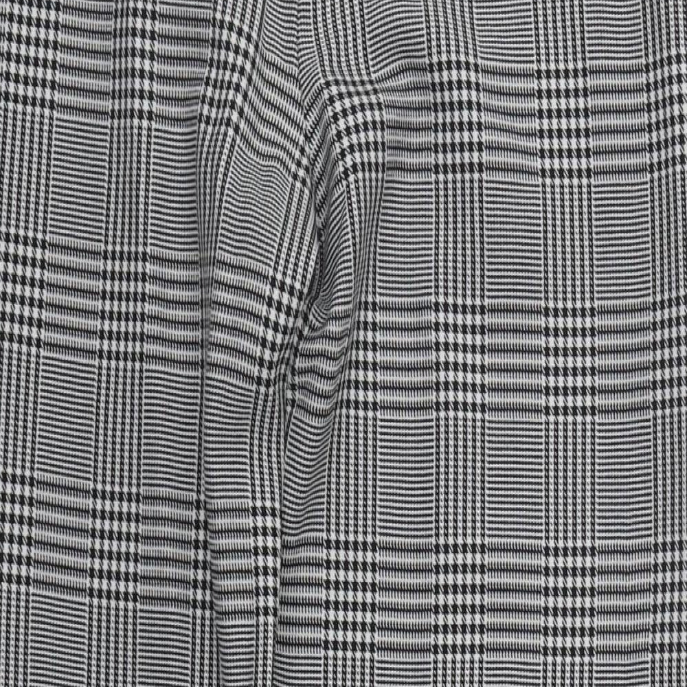 Boohoo Womens Multicoloured Plaid Polyester Trousers Size 12 L30 in Regular Zip