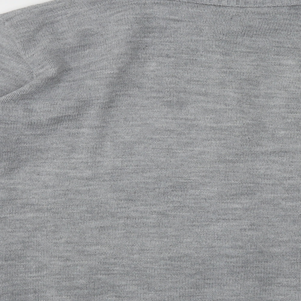 Choice Collection Womens Grey Collared Acrylic Full Zip Jumper Size L