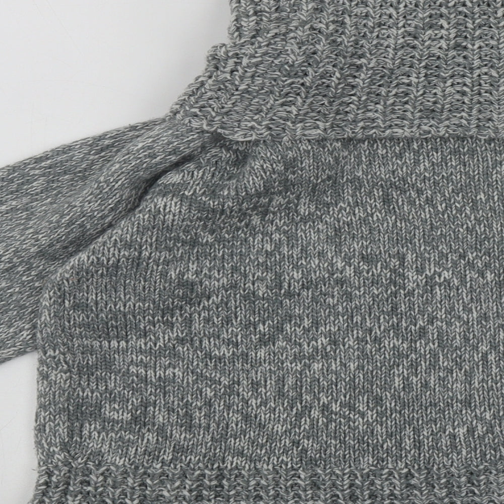 Imagine Womens Grey Roll Neck Acrylic Pullover Jumper Size L
