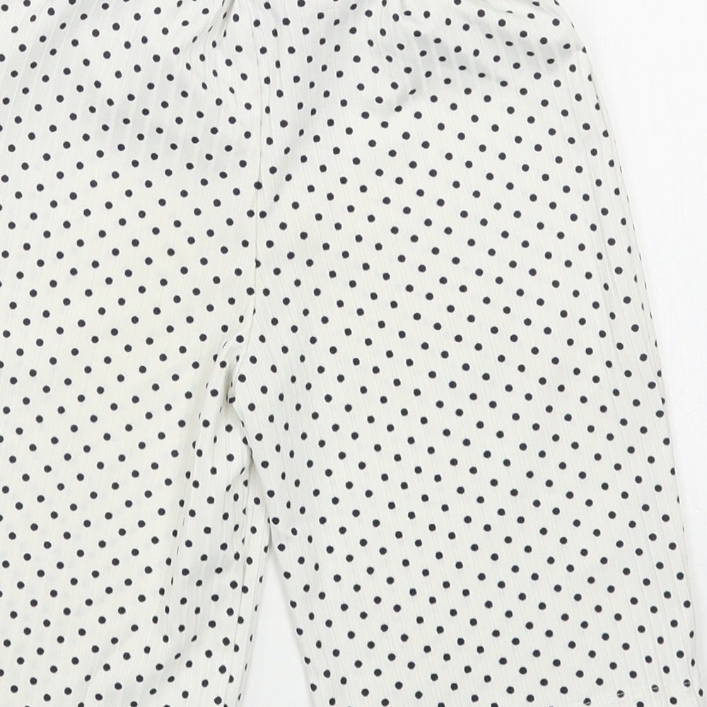 Jeff & Co Girls White Polka Dot Polyester Jogger Trousers Size 2-3 Years Regular