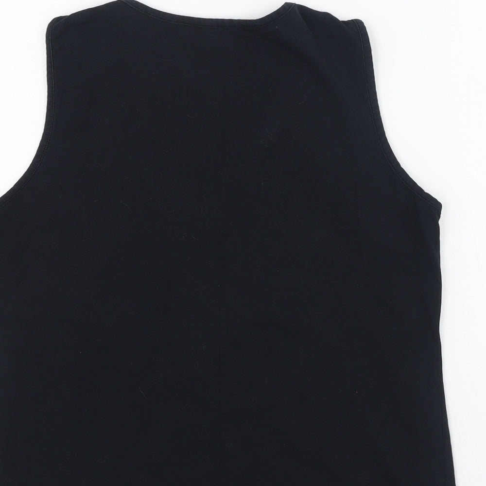Marie Mero Womens Black Cotton Camisole Tank Size 12 V-Neck