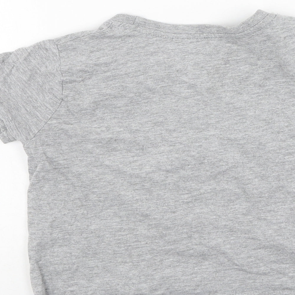 Primark Boys Grey Cotton Basic Casual Size 2-3 Years Round Neck - MONSTER