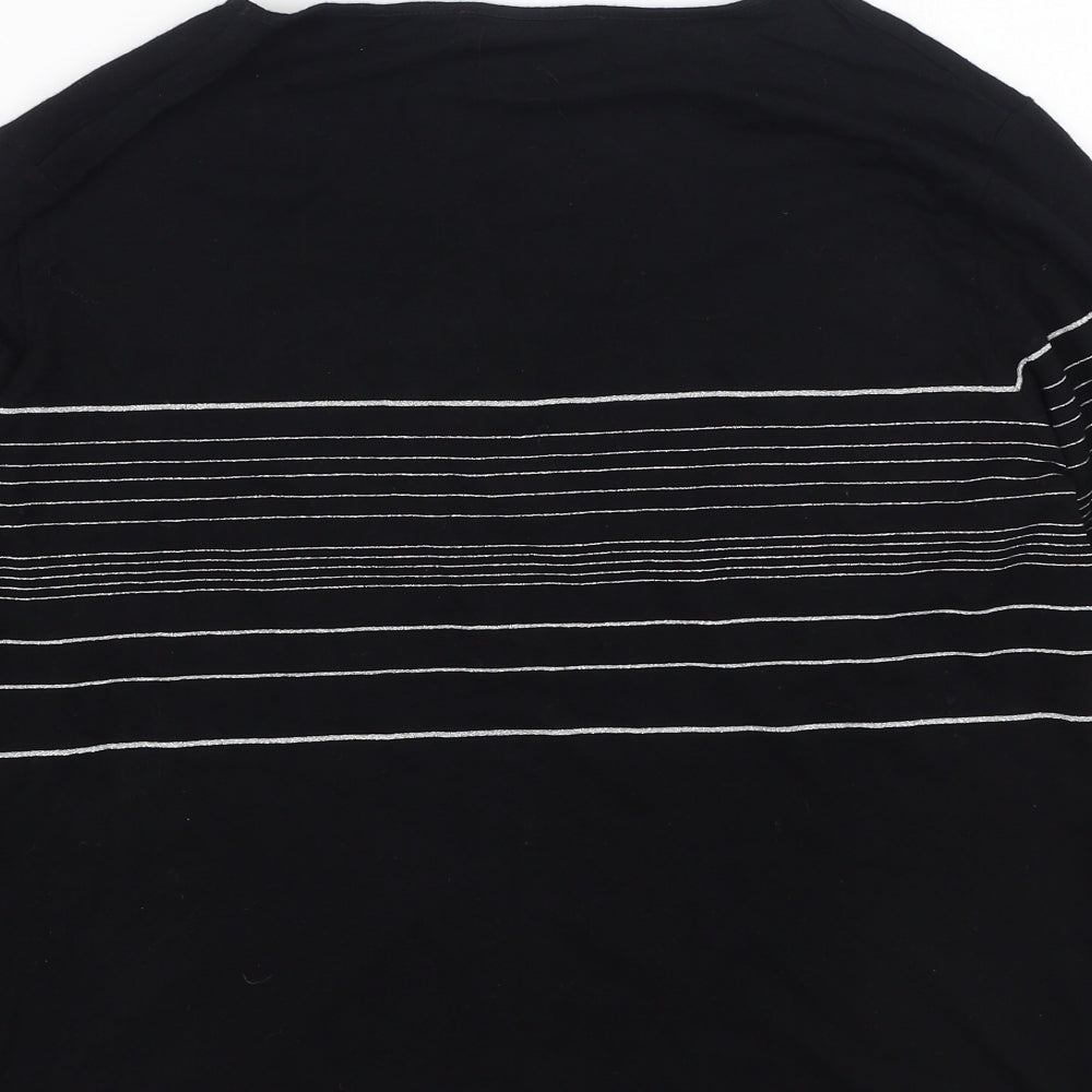 Bianca Womens Black Viscose Basic T-Shirt Size 42 Round Neck