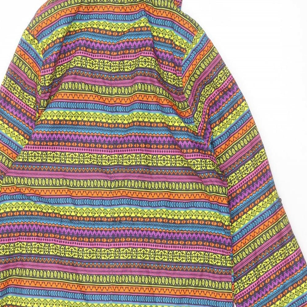Denim & Co. Womens Multicoloured Geometric Jacket Size XS Zip