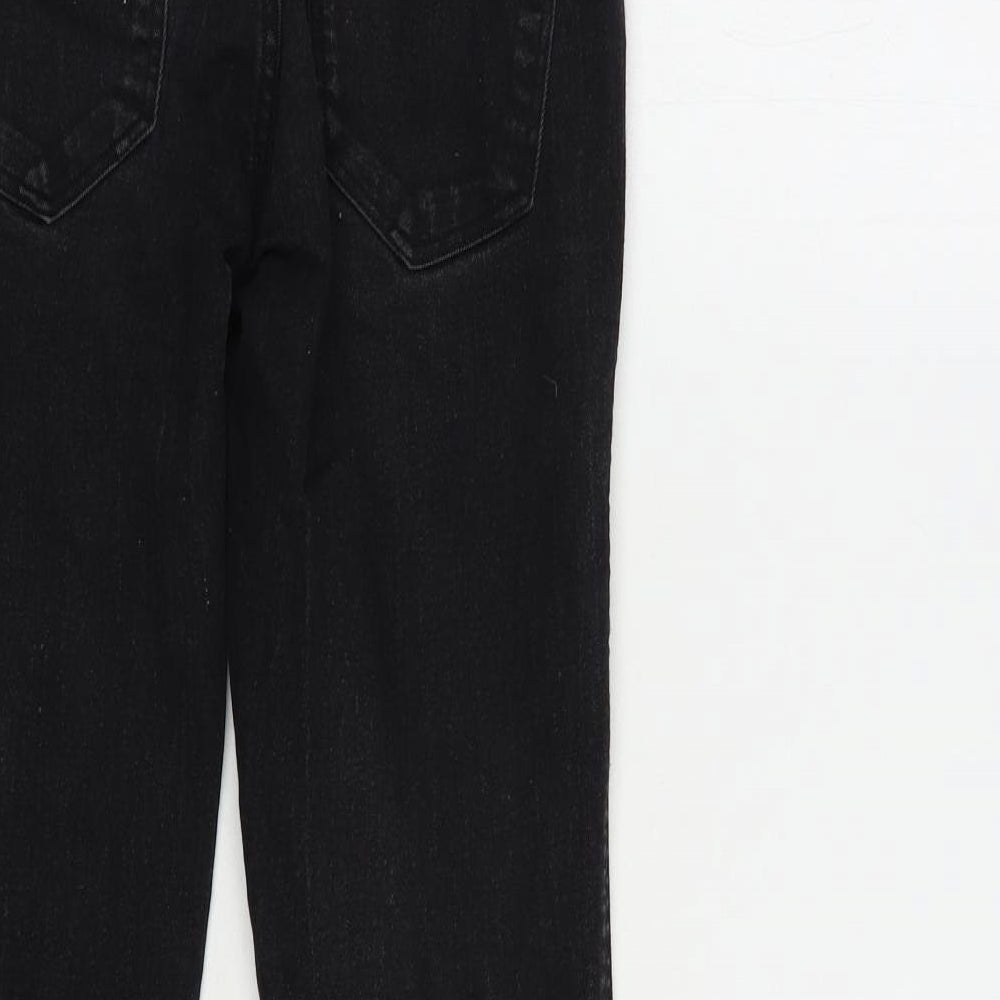 H&M Womens Black Cotton Skinny Jeans Size 8 L32 in Regular Button