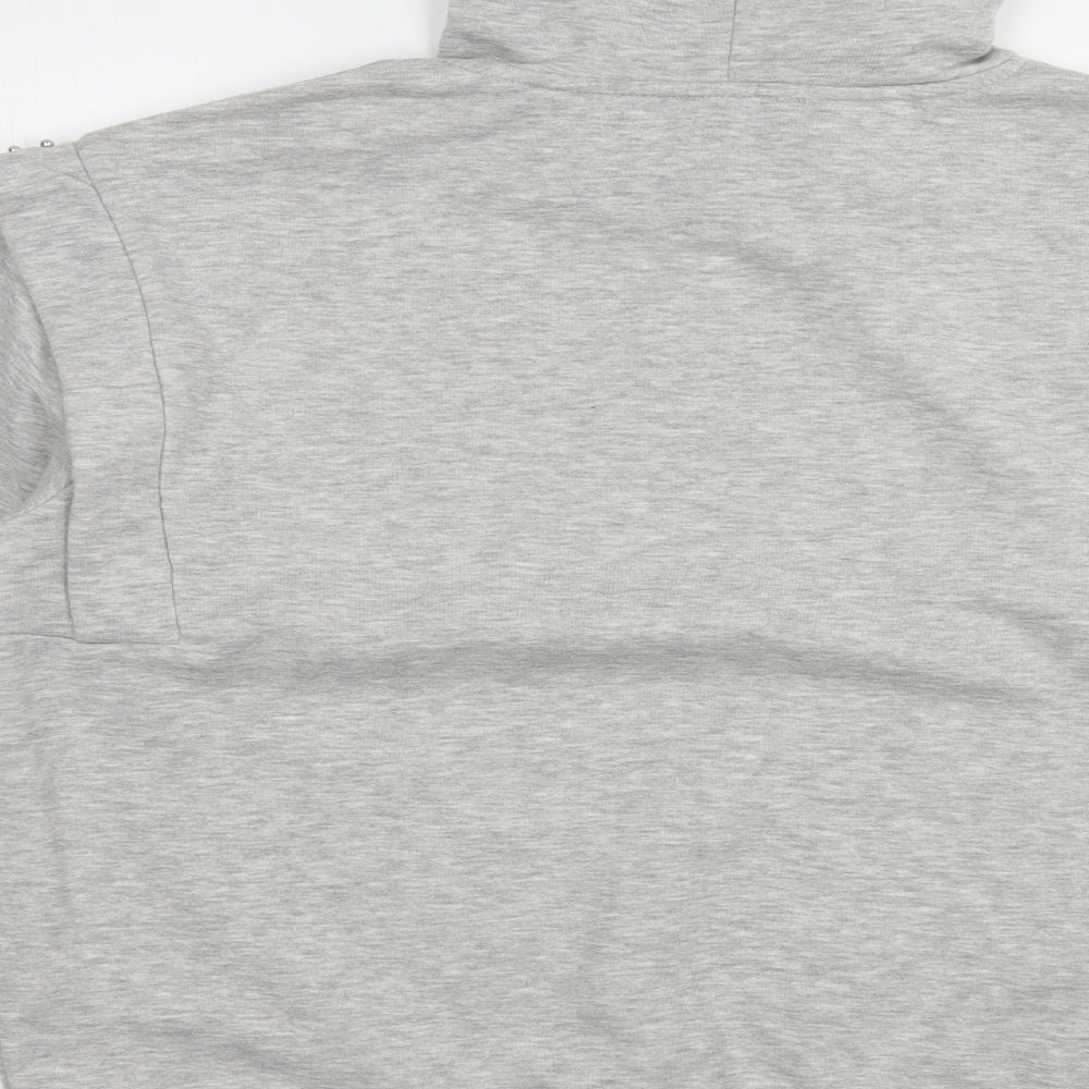 Papaya Womens Grey Polyester Pullover Hoodie Size L Pullover