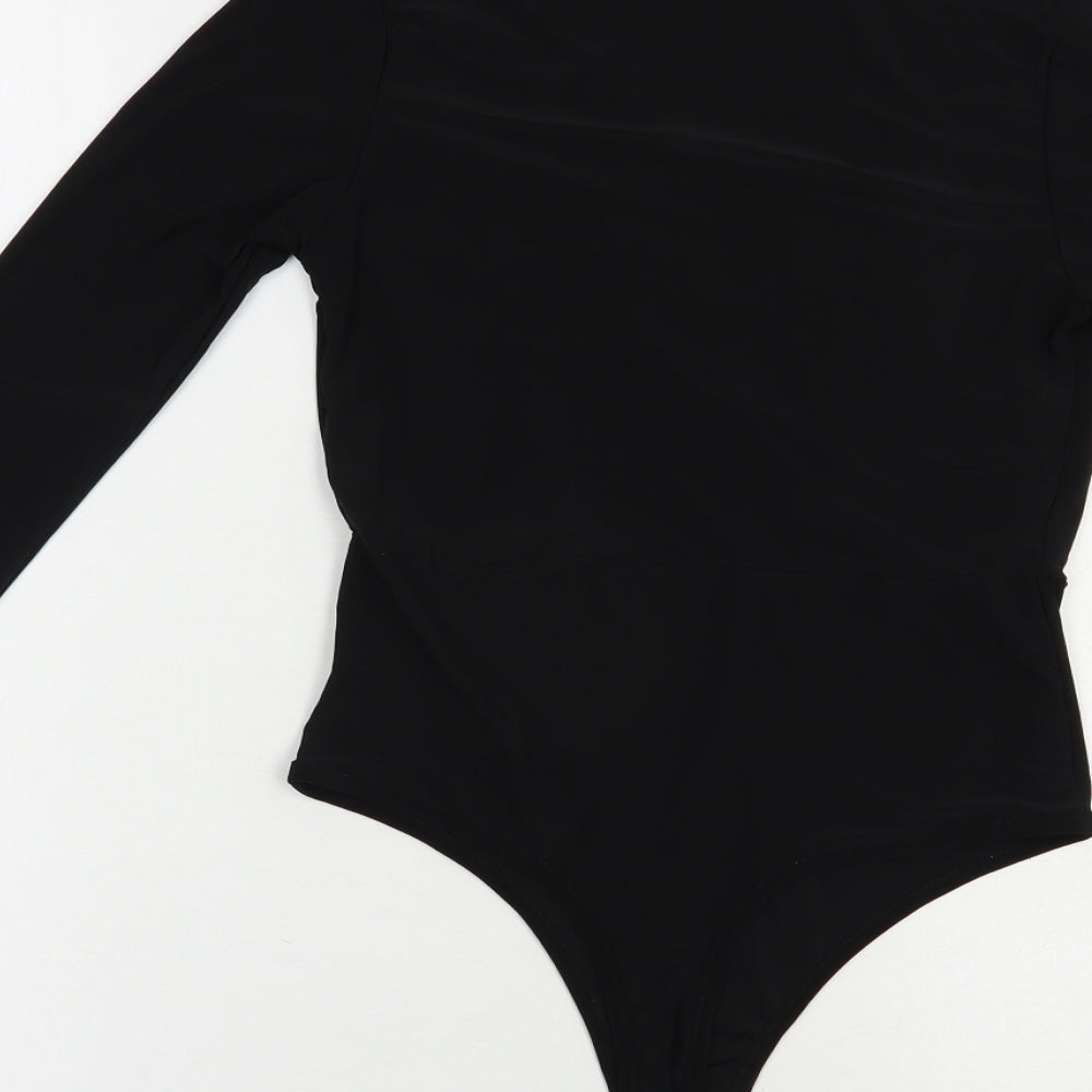 I Saw It Firest Womens Black Polyester Bodysuit One-Piece Size 8 Snap