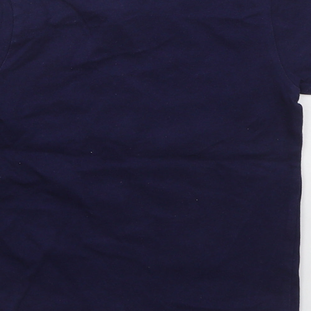 F&F Boys Blue Cotton Basic T-Shirt Size 12-18 Months Crew Neck Pullover - Euro 2020