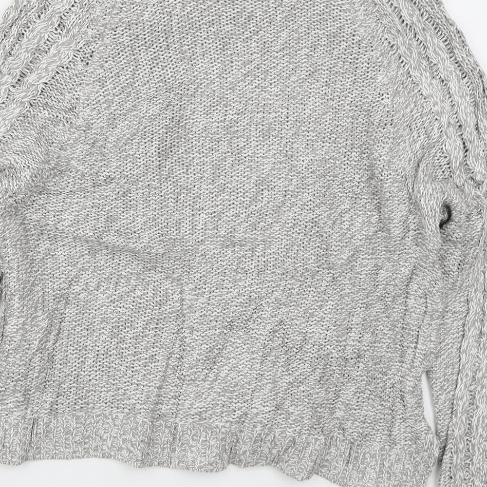 H&M Womens Grey Round Neck Cotton Pullover Jumper Size M