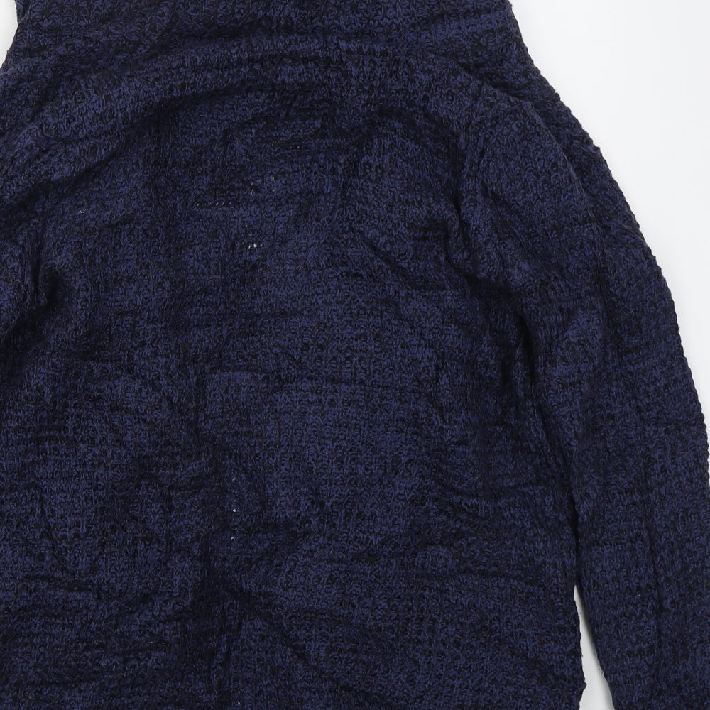Together Womens Blue V-Neck Acrylic Cardigan Jumper Size 14