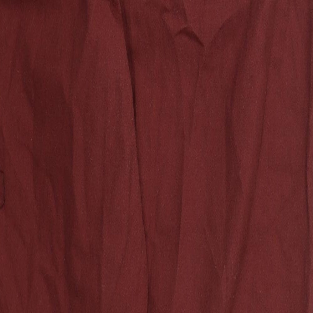 ASOS Womens Red Cotton Trousers Size 10 L27 in Regular Button
