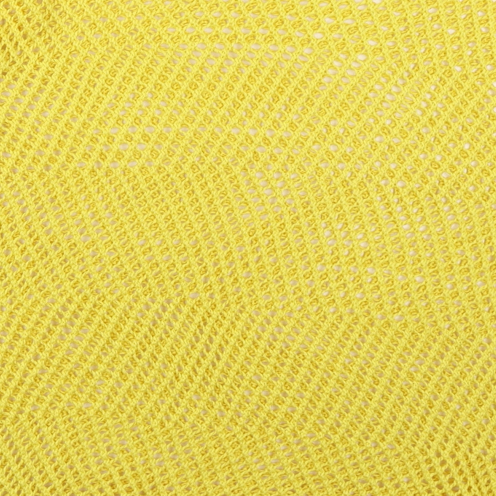 Isabella D Womens Yellow Boat Neck Acrylic Pullover Jumper Size M