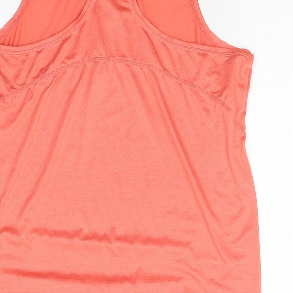 WORKOUT Womens Pink Polyester Basic Tank Size S Round Neck Pullover