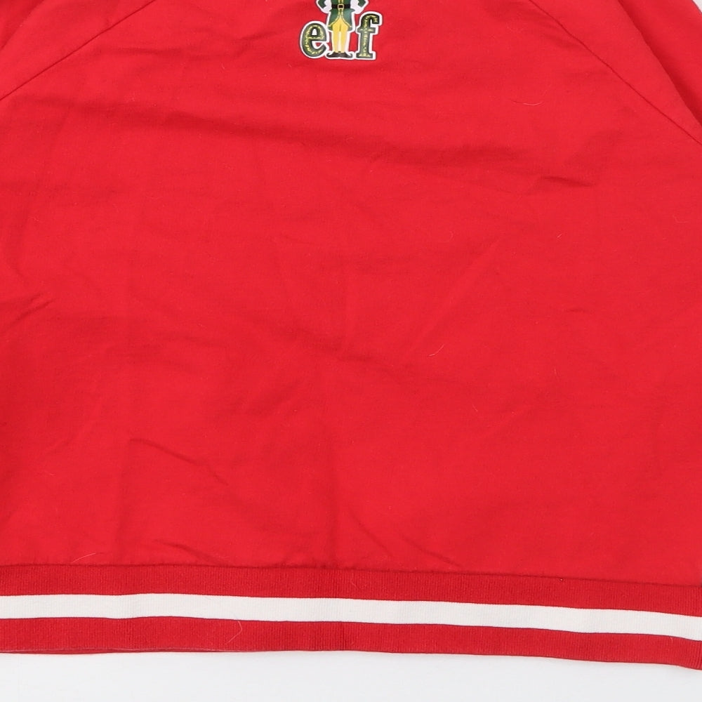 M&Co Boys Red Polka Dot Polyester Pullover Sweatshirt Size 11-12 Years - Elf