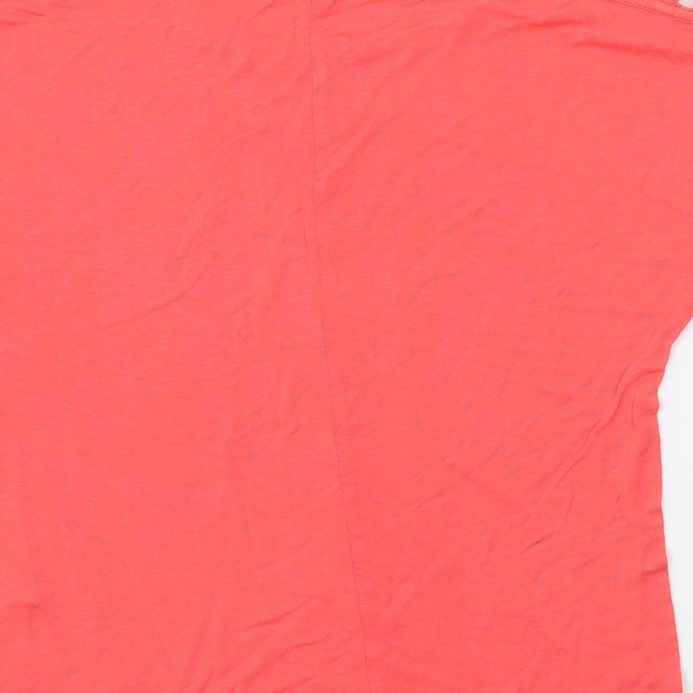 Primark Womens Pink Viscose Basic T-Shirt Size 8 Off the Shoulder