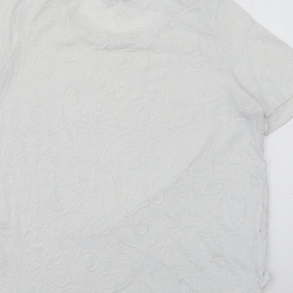 NEXT Womens White Crew Neck Polyester Pullover Jumper Size 10