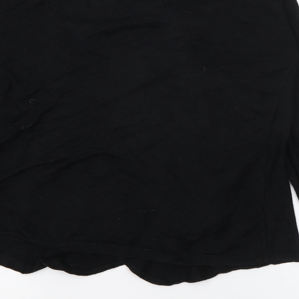 Amisu Womens Black V-Neck Acrylic Cardigan Jumper Size XS