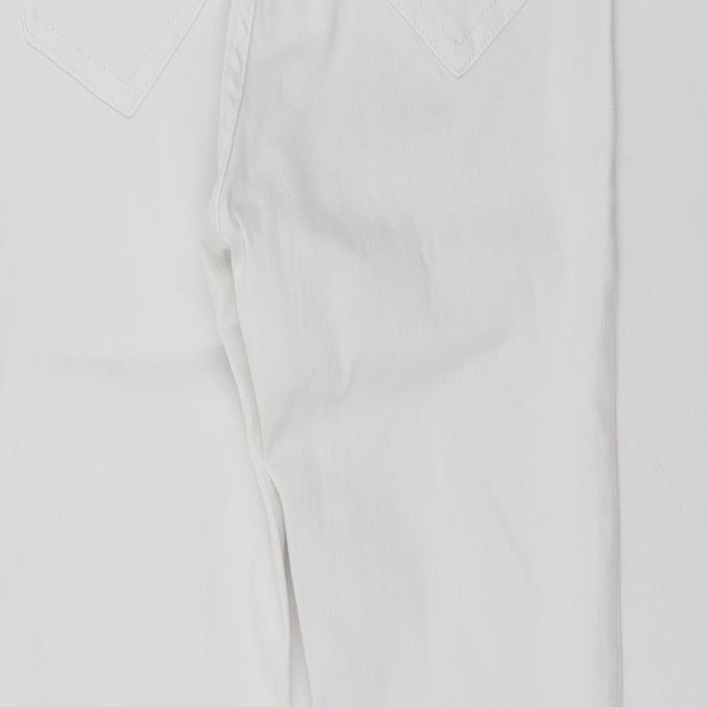 Miss Selfridge Womens White Cotton Skinny Jeans Size 10 L27 in Regular