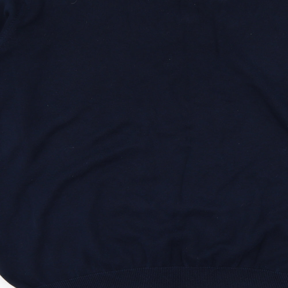 Sand Stone Mens Blue Collared Cotton Pullover Jumper Size L