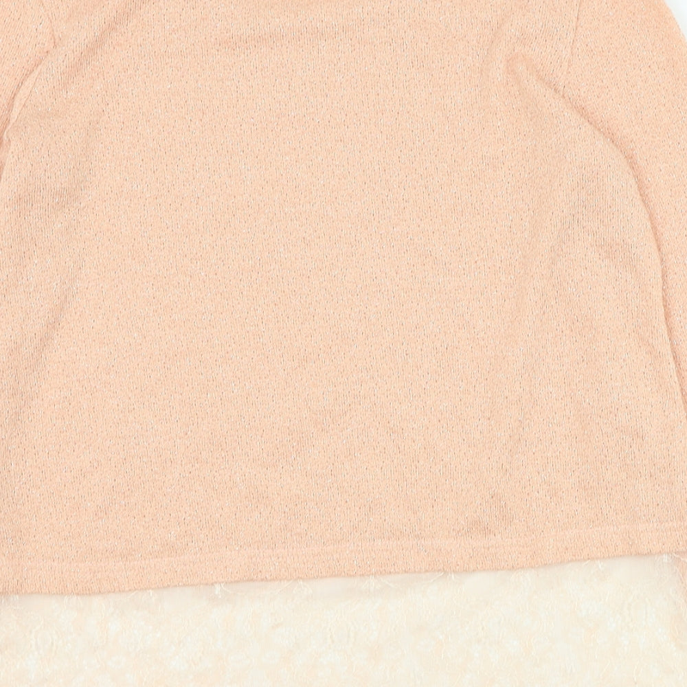 Swan Womens Pink Round Neck Polyester Pullover Jumper Size S
