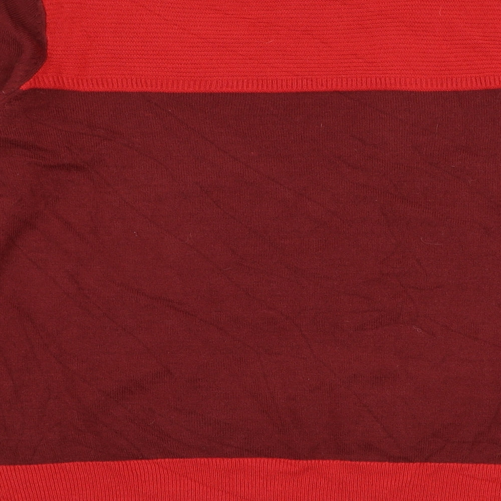 Marks & Spencer Womens Red Round Neck Acrylic Pullover Jumper Size 14