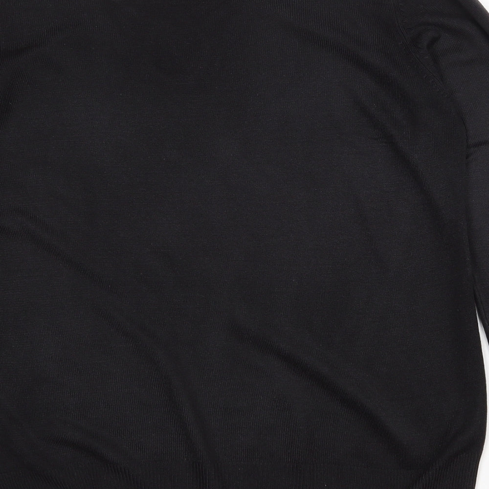 Marks & Spencer Womens Black Round Neck Acrylic Pullover Jumper Size 10