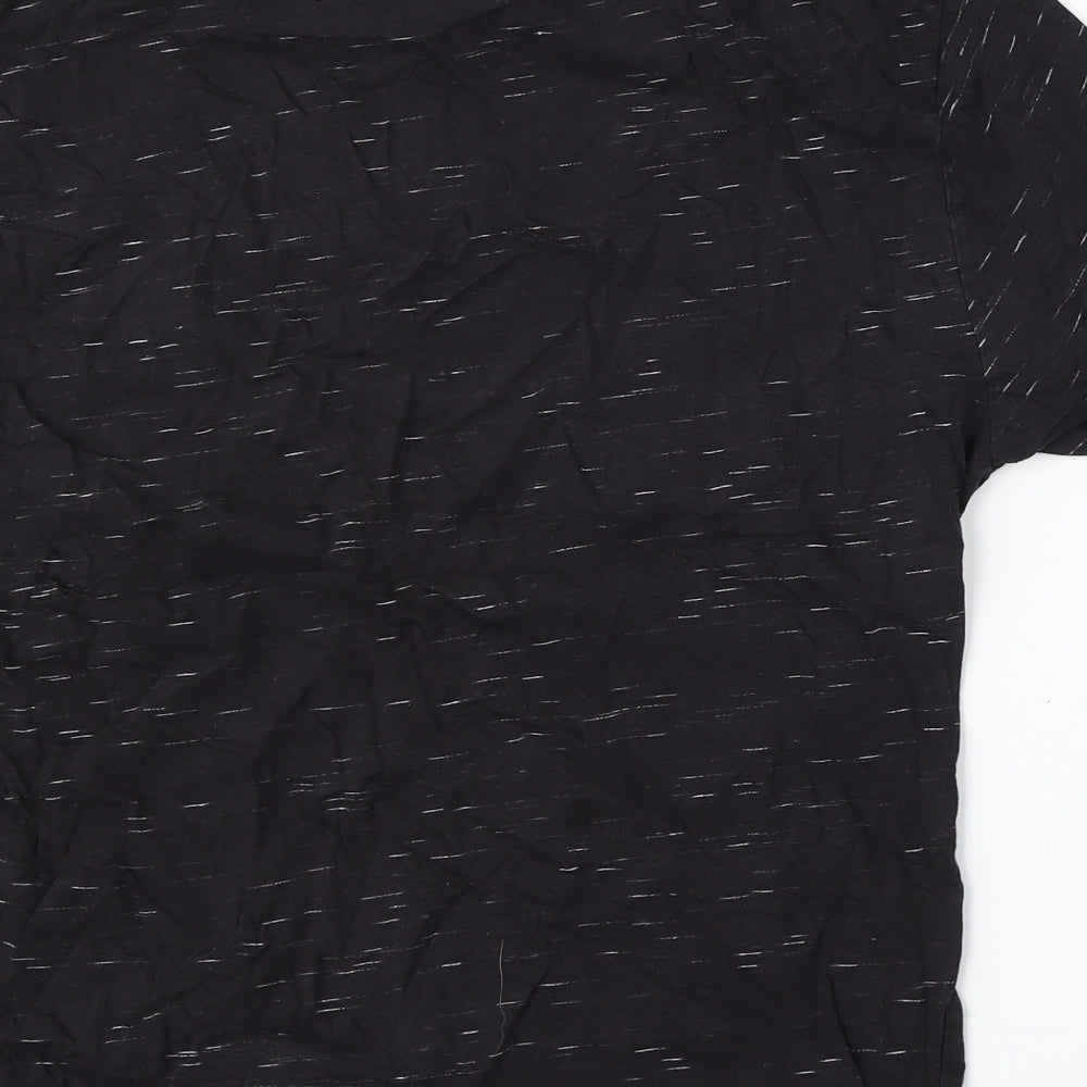 Primark Mens Black Polyester T-Shirt Size L Round Neck