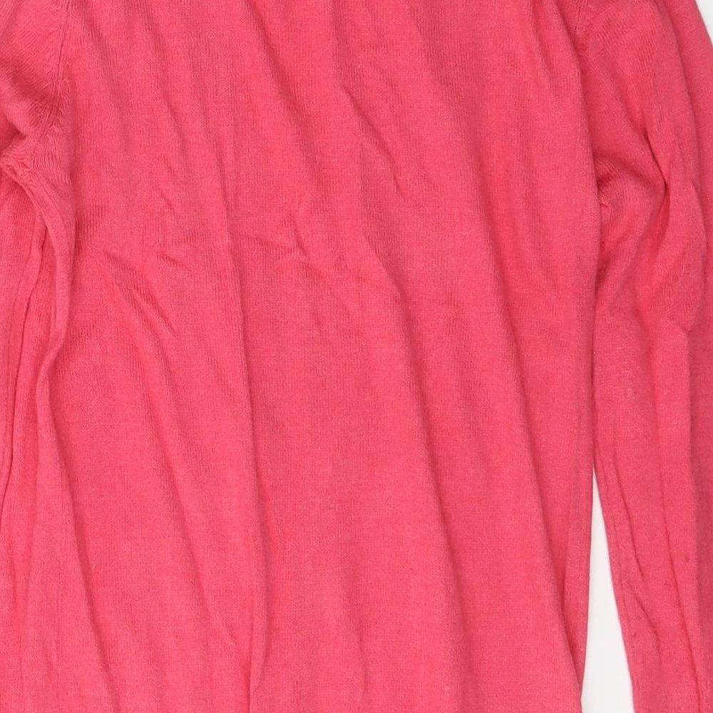 Indigo Girls Pink V-Neck Cotton Cardigan Jumper Size 9-10 Years Button
